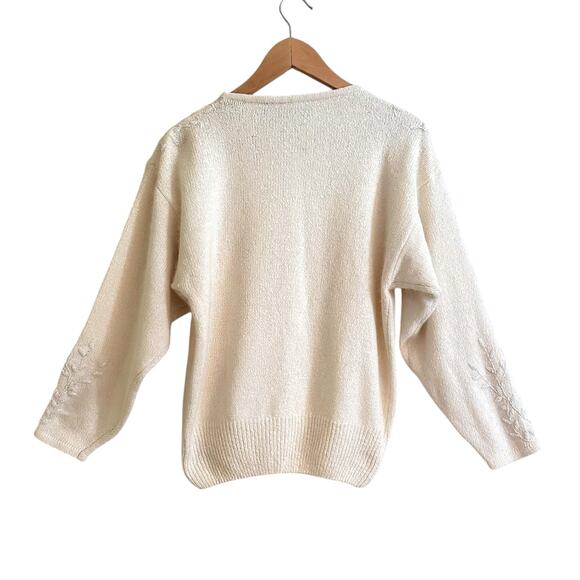 Vintage 90s Beaded Silk Angora Blend Sweater by Uno & Una - Picture 3 of 7